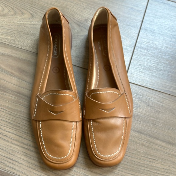 Coach Shoes - Coach tan penny “Shari” loafers in good condition Size 7